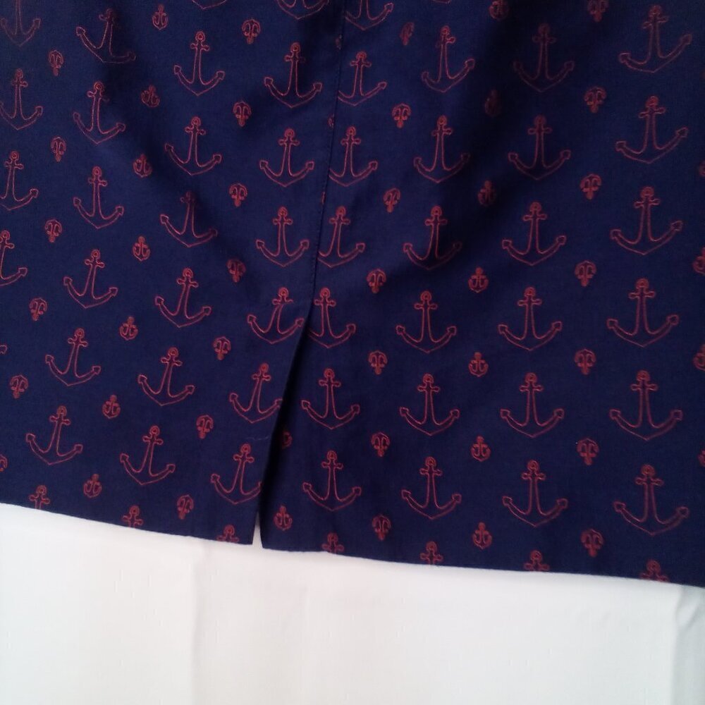 Tommy Hilfiger Skirt Women 8 Anchor Nautical Pockets Blue Red - Picture 14 of 16
